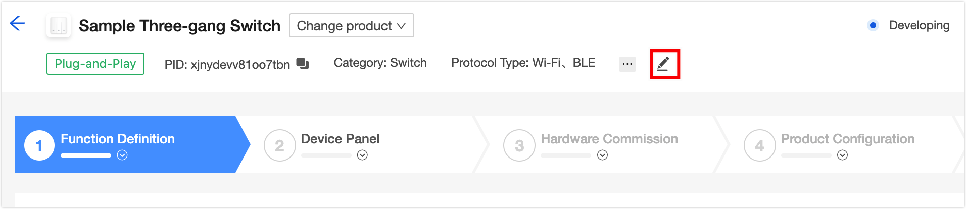 Modify product information