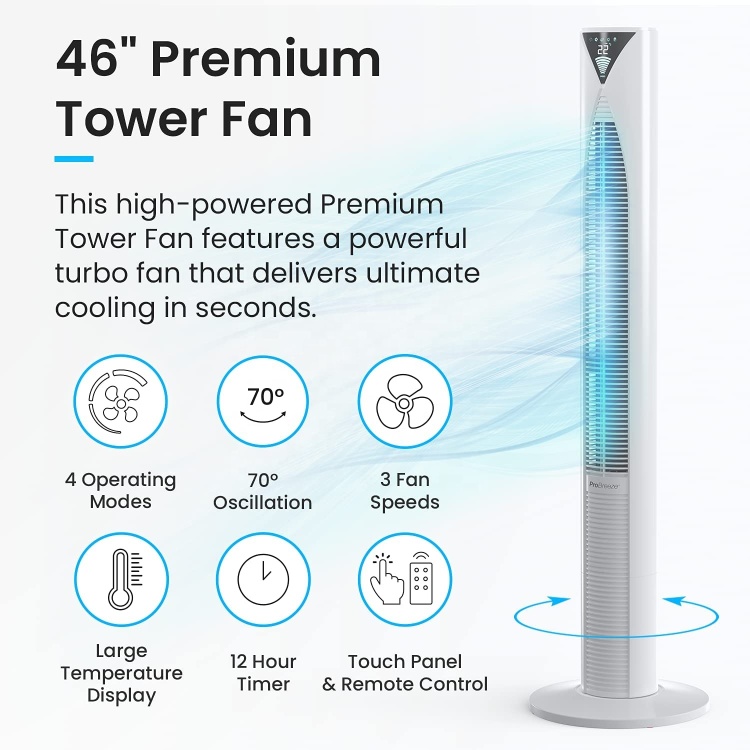 New Household Easy Home Tower Fan Pedestal Fan 46'' Tower Fan