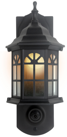 outdoor sconce with camera