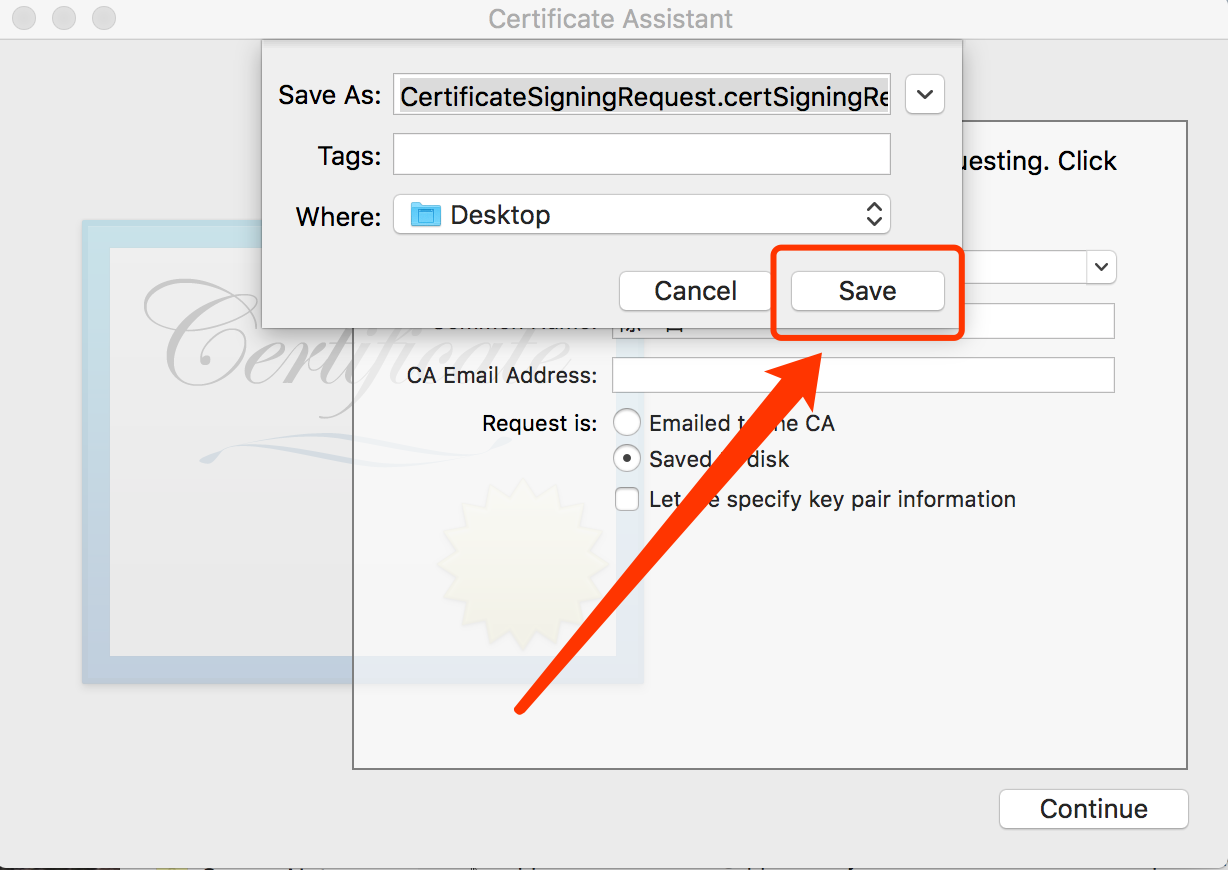 create certificater in mac for ios