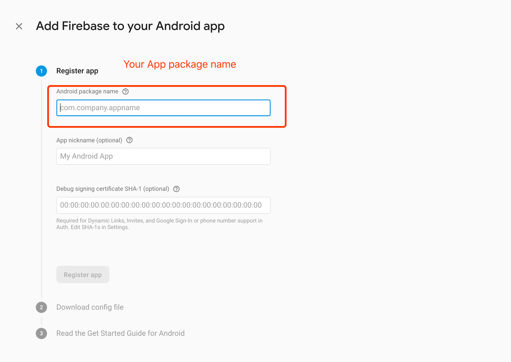 Register app